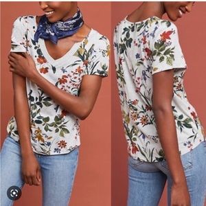 Anthropologie floral tee